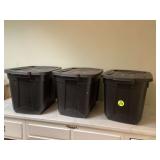 Durable black storage totes