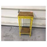 Vintage Yellow Distressed Accent Table
