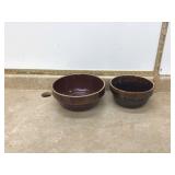 2 VINTAGE STONEWARE MIXING BOWLS