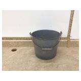 GRAY GRANITEWARE ENAMEL PAIL - VINTAGE