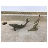 2 BRASS DOLPHIN FIGURES - COLLECTIBLES