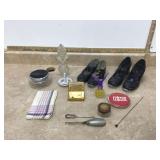 Antique tap shoes perfumes vanity jars