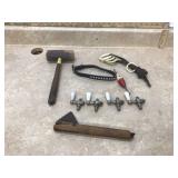 Antique plumbing parts and tools