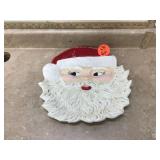 MID CENTURY CERAMIC SANTA PLATE