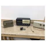 1 Vintage Panasonic radio (powers on) 2 RCA Victor radios (one