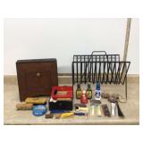 Retro shoe shine kit and magazine rack