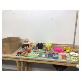 Antique peanut butter pail Cabbage Patch doll Fisher Price toys