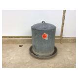 LARGE GALVANIZED CHICKEN FEEDER - FARM