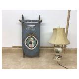 Vintage Mid Century Modern Decorative Sled and Table Lamp