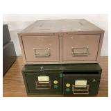Metal file boxes with two drawers each