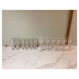 Various shot glasses and glassware