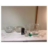 ASSORTED CLEAR GLASS ITEMS - GLASS