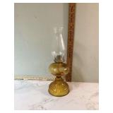 Title Mid-Century Modern Vintage Amber Glass Hurricane LampDescription