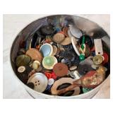 TIN WITH OLD BUTTONS - ARTS & CRAFTS