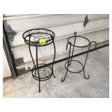 2 METAL PLANT STANDS - LAWN & GARDEN