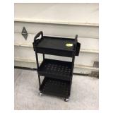 Mobile plastic cart three levels