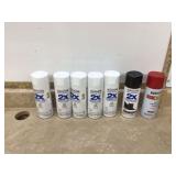 7 cans Rust-Oleum spray paint tote with lid