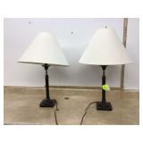 Set of 2 Mid Century Modern Matching Table Lamps - Vintage Retro