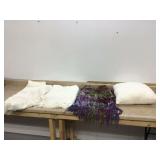 2 LAP BLANKETS AND THROW PILLOW