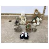 Collection of plush animal toys