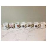Various old Fire King milk glass cups