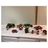 Vintage die-cast and plastic tractor toys