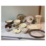 VINTAGE CHINA PIECES AND NUT DISH