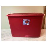 32-gallon Sterilite storage bin in red