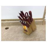 Cuisinart red knife set with block Cuisinart red knife set with block