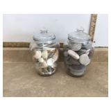 2 large jars of seashells and rocks 2 large jars of seashells and rocks