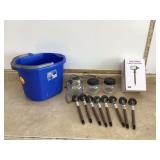 Various solar lights in bucket Various solar lights in bucket