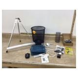 Electronic items found in a wire waste basket Electronic items found in a wire waste basket