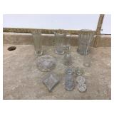 VARIOUS PRESSED GLASS PIECES - GLASS VARIOUS PRESSED GLASS PIECES - GLASS