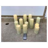 Battery-operated pillar candles with remote control Battery-operated pillar candles with remote control