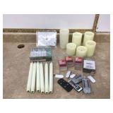 Magical ambiance with twinkling fairy lights and warm glow of battery-powered pillar Magical ambiance with twinkling fairy lights and warm glow of battery-powered pillar