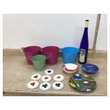 Metal buckets and household items Metal buckets and household items