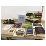 Books displayed between iron bookends Books displayed between iron bookends