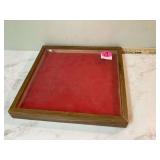 Glass top wooden display case 17 x 17