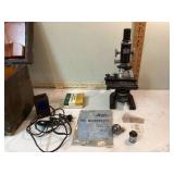 Old telescope made by Spencer Buffalo USA in wooden case