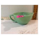 Antique jadeite mixing bowl with spout