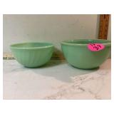 Vintage green glass bowls