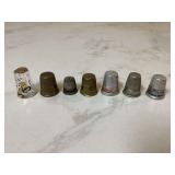 7 VINTAGE THIMBLES - COLLECTIBLES