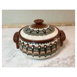 GLAZED POTTERY BEAN POT