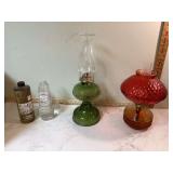 Pair of Vintage Mid Century Modern Oil Lamps with Lamp Oil Included