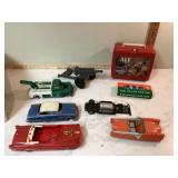 Old Alf lunchbox toy trucks