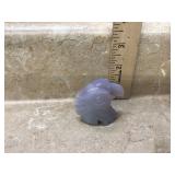 Carved blue agate eagle head