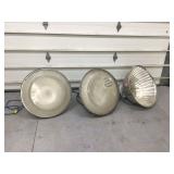 3 Vintage Industrial Pendant Lights - Mid Century Modern Style