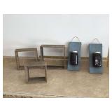 Rustic shelving with decorative jars