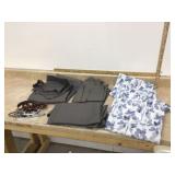 Retro ironing board with curtains