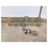 old mason jar lids and glass jars